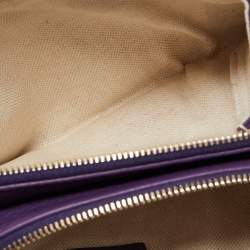 Pre Owned Gucci Purple Leather Piston Broadway Chain Bag