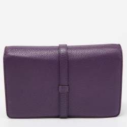 Pre Owned Gucci Purple Leather Piston Broadway Chain Bag