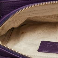 Pre Owned Gucci Purple Leather Piston Broadway Chain Bag