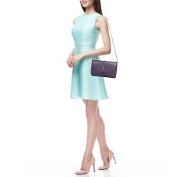 Pre Owned Gucci Purple Leather Piston Broadway Chain Bag