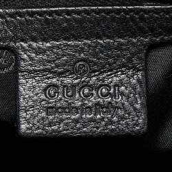 Pre Owned Gucci Black Suede and Leather Babouska Embellished Boston Bag