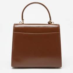 مملوكة مسبقًا Gucci Brown Leather Vintage Kelly Rare Lady Lock Top Handle Bag
