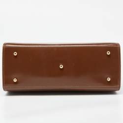 مملوكة مسبقًا Gucci Brown Leather Vintage Kelly Rare Lady Lock Top Handle Bag