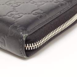Gucci Back Guccissima Leather Zip Around Wallet