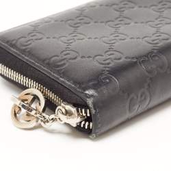Gucci Back Guccissima Leather Zip Around Wallet