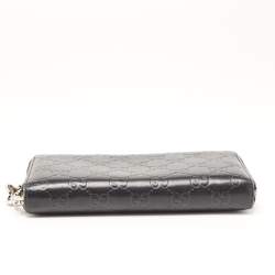 Gucci Back Guccissima Leather Zip Around Wallet