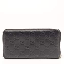 Gucci Back Guccissima Leather Zip Around Wallet