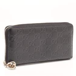 Gucci Back Guccissima Leather Zip Around Wallet