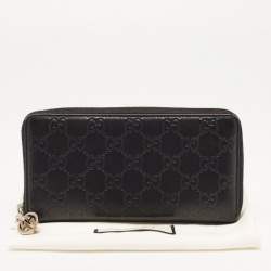 Gucci Back Guccissima Leather Zip Around Wallet