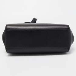 Pre Owned Gucci Black Leather Bamboo Nymphaea Medium Shoulder Bag