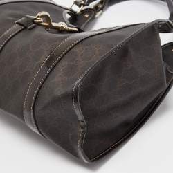 Pre Owned Gucci Brown GG Supreme Canvas and Leather Jackie O Hobo