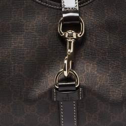 Pre Owned Gucci Brown GG Supreme Canvas and Leather Jackie O Hobo