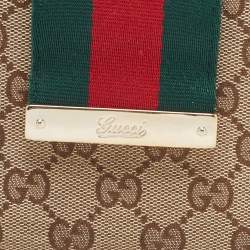 Gucci Beige/Brown GG Canvas and Leather Web French Wallet