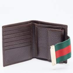 Gucci Beige/Brown GG Canvas and Leather Web French Wallet
