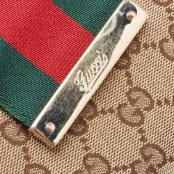 Gucci Beige/Brown GG Canvas and Leather Web French Wallet