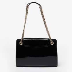 Pre Owned Gucci Black Patent Leather Large Emily Chain Shoulder Bag