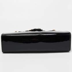 Pre Owned Gucci Black Patent Leather Large Emily Chain Shoulder Bag
