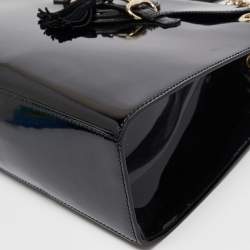 Pre Owned Gucci Black Patent Leather Large Emily Chain Shoulder Bag