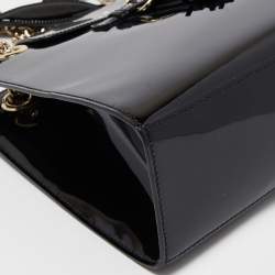 Pre Owned Gucci Black Patent Leather Large Emily Chain Shoulder Bag