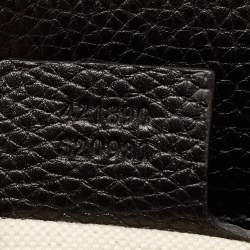 Pre Owned Gucci Black Leather Medium GG Marmont Top Handle Bag