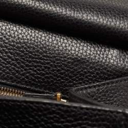 Pre Owned Gucci Black Leather Medium GG Marmont Top Handle Bag