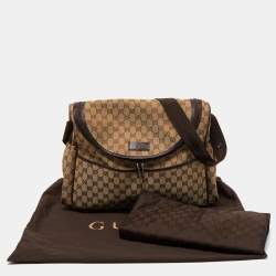Pre Owned Gucci Beige/Ebony GG Canvas Original Baby Changing Bag