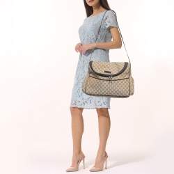 Pre Owned Gucci Beige/Ebony GG Canvas Original Baby Changing Bag