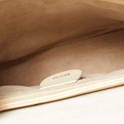 Pre Owned Gucci Beige Leather Bamboo Tap Handle Bag