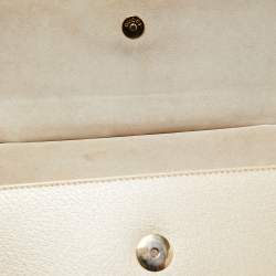 Pre Owned Gucci Beige Leather Bamboo Tap Handle Bag