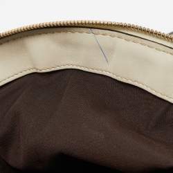 Pre Owned Gucci Off White/Beige GG Canvas and Leather Medium Sukey Boston Bag