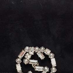 Pre Owned Gucci Black Suede GG Crystal Broadway Clutch