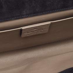 Pre Owned Gucci Black Suede GG Crystal Broadway Clutch