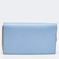 Gucci Light Blue Leather Betty Wallet on Chain