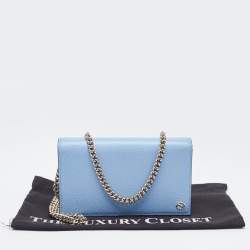 Gucci Light Blue Leather Betty Wallet on Chain