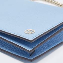 Gucci Light Blue Leather Betty Wallet on Chain