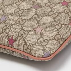 Pre Owned Gucci Beige/Brown GG Supreme Canvas and Leather Messenger Bag