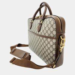 Pre Owned Gucci Brown Interlocking GG Canvas Briefcase