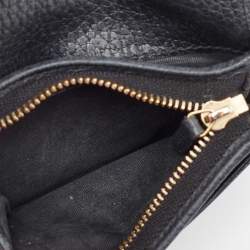 Gucci Black Leather GG Marmont Flap Card Case