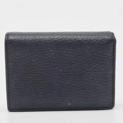 Gucci Black Leather GG Marmont Flap Card Case
