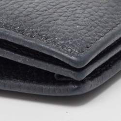 Gucci Black Leather GG Marmont Flap Card Case