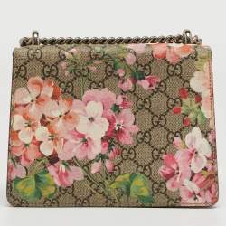 Pre Owned Gucci Multicolor GG Supreme Blooms Canvas and Suede Mini Dionysus Shoulder Bag