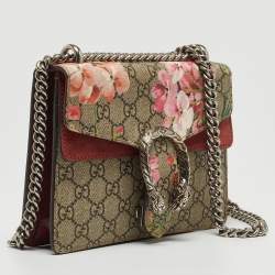 Pre Owned Gucci Multicolor GG Supreme Blooms Canvas and Suede Mini Dionysus Shoulder Bag