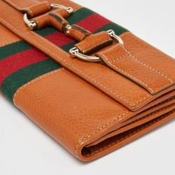 Gucci Tan Leather Flap Continental Wallet