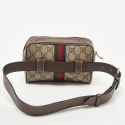 Gucci Beige/Brown GG Supreme Canvas and Leather Ophidia Belt Bag