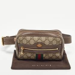 Gucci Beige/Brown GG Supreme Canvas and Leather Ophidia Belt Bag