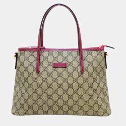Gucci Beige/Brown GG Canvas and Leather Supreme 'Blind for Love' Tote Bag