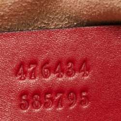 Pre Owned Gucci Red Matelassé Leather GG Marmont Belt Bag
