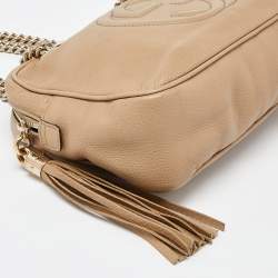 Pre Owned Gucci Beige Leather Medium Soho Chain Shoulder Bag