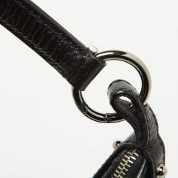 Pre Owned Gucci Black GG Canvas and Leather Horsebit Hobo