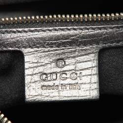Pre Owned Gucci Black GG Canvas and Leather Horsebit Hobo